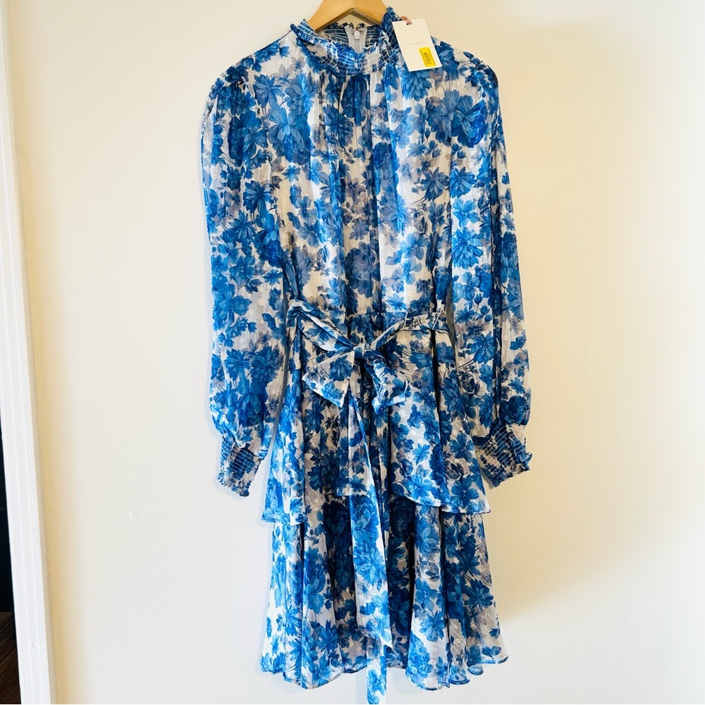 Alex Marie Rosalia Long Sleeve Dress Cobalt Blue Size 10 Wedding Guest